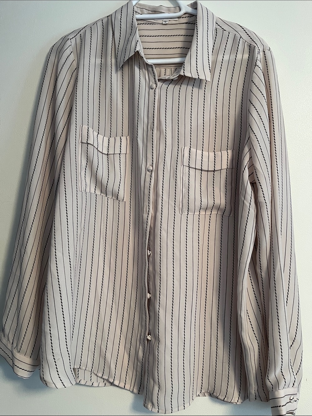 Dress Shirt, cream colored w/strips